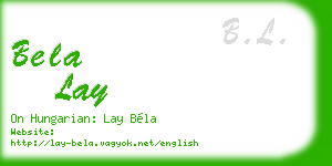 bela lay business card